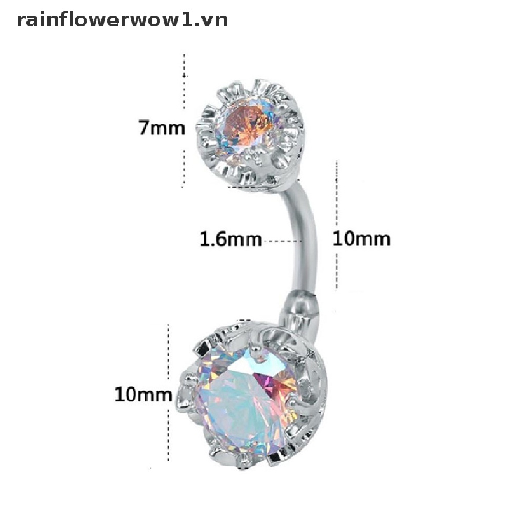 Khuyên Rốn Dáng Dài Đính Đá Pha Lê Thời Trang