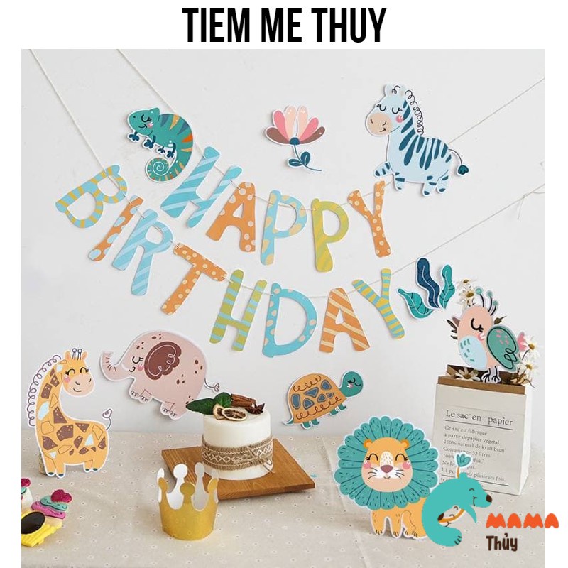 [Mã LIFEXANH03 giảm 10% đơn 500K] Bộ dây chữ HAPPY BIRTHDAY kèm sticker trang trí sinh nhật cho bé
