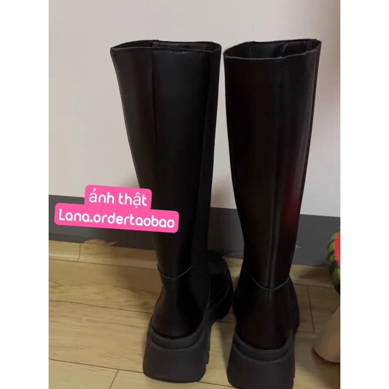 GIÀY BOOT ĐÙI CHUN HAI BÊN KHÔNG KHÓA ĐẾ CAO