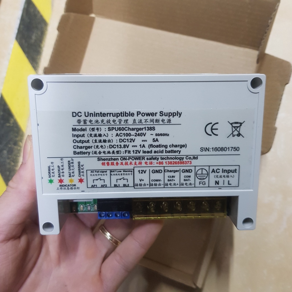Bộ Mạch UPS Kiêm Sạc Acquy Đầu Ra 60W 12V5A ( Chưa Có Acquy)