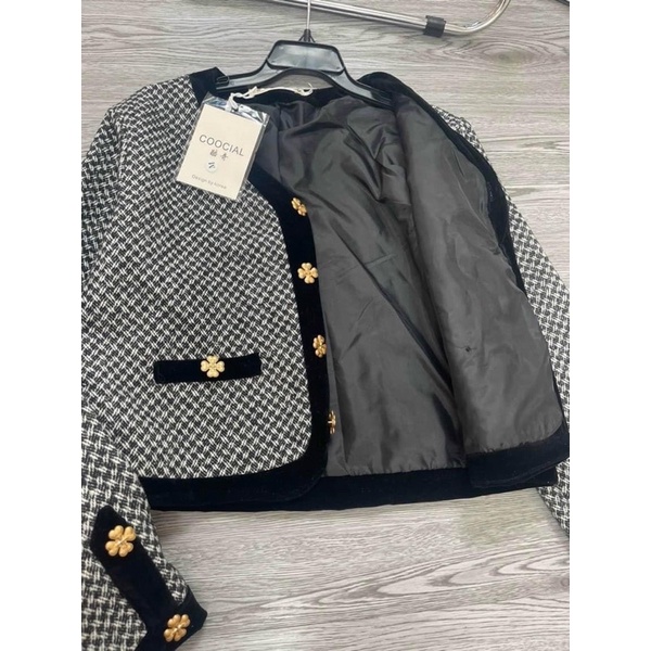 ÁO VEST TIÊU 2 LỚP CÚC HOA