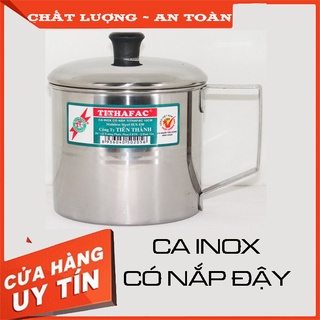 ⭕giadụngchínhhãng⭕ ca ly cốc inox có quai nắp tithafac - không gỉ sáng bóng bền đẹp gọn tiện lợi