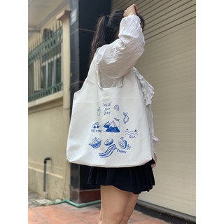Túi vải túi tote đeo vai cở lớn đi học đi chơi giá rẻ