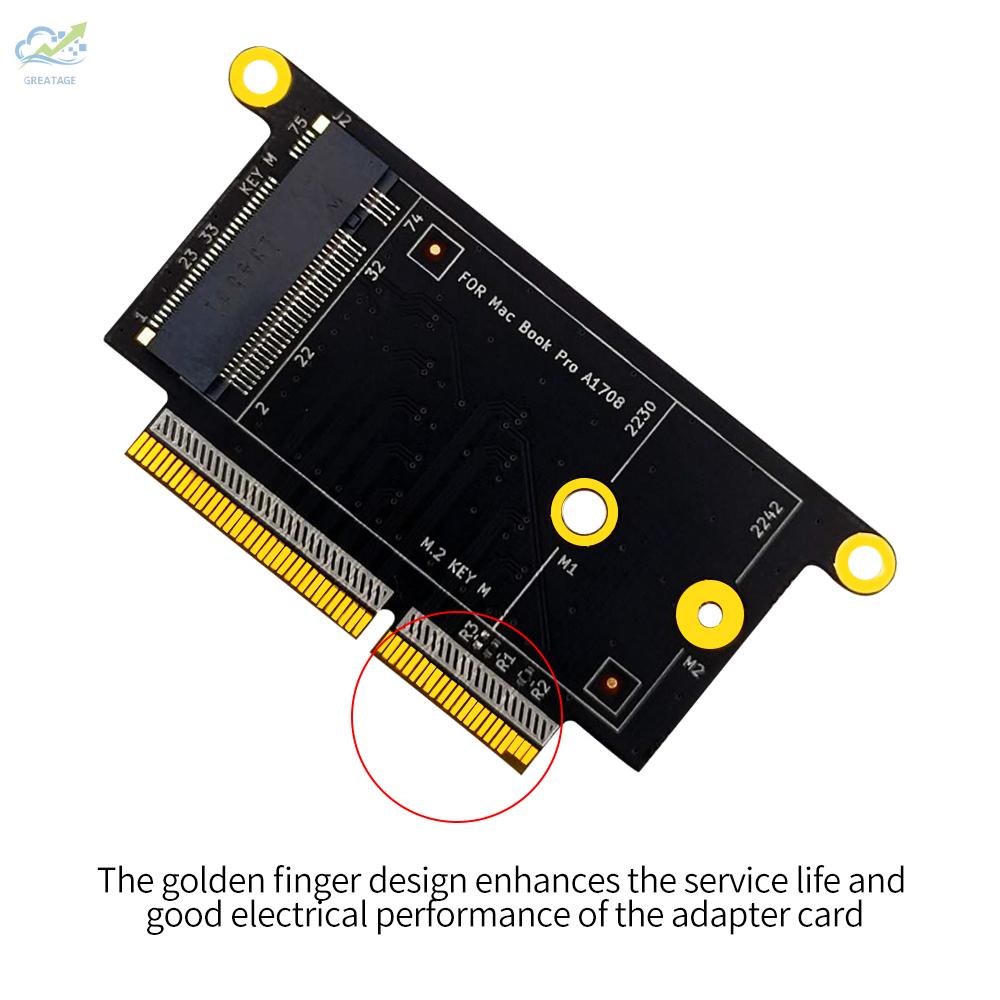 g☼M.2 NVME SSD Adapter Card M.2 NVMe Key M 2230/2242 SSD Converter Card Replacement for MacBook Pro A1708