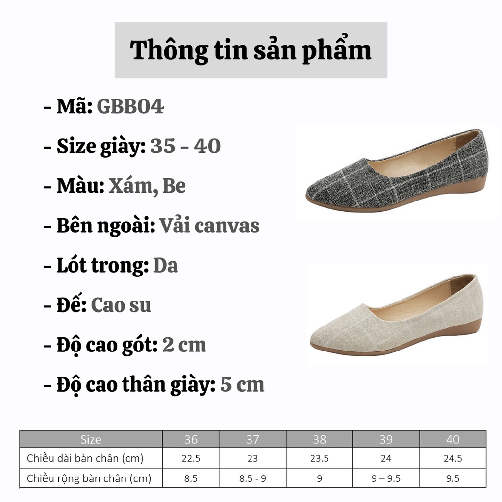 Giày búp bê nữ cao cấp đế bằng giày búp bê giá rẻ xinh xắn dễ phối đồ phù hợp với mọi lứa tuổi AZUKA - GBB04