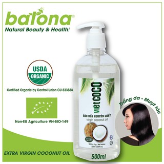 Dầu Dừa Mỹ Phẩm Organic Vietcoco - Chai Vòi 500ml