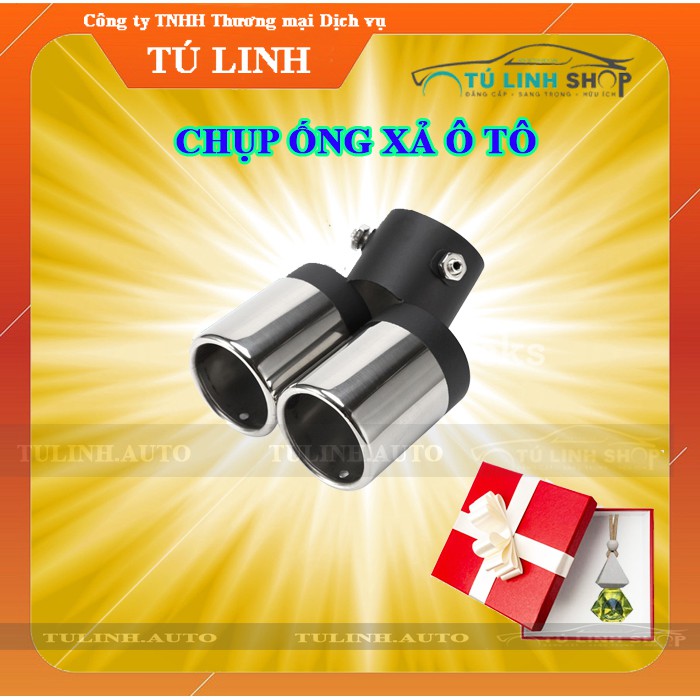 Chụp pô chia đôi cổ cong trang trí ô tô + tặng quà