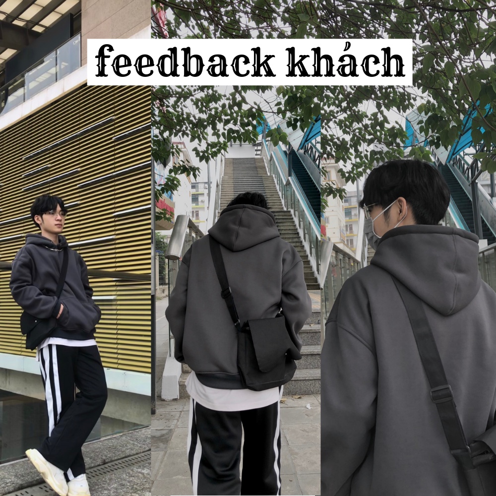 Áo hoodie unisex nỉ trơn basic LEILA STORE áo nỉ phối mũ form rộng dáng unisex Local Brand | BigBuy360 - bigbuy360.vn