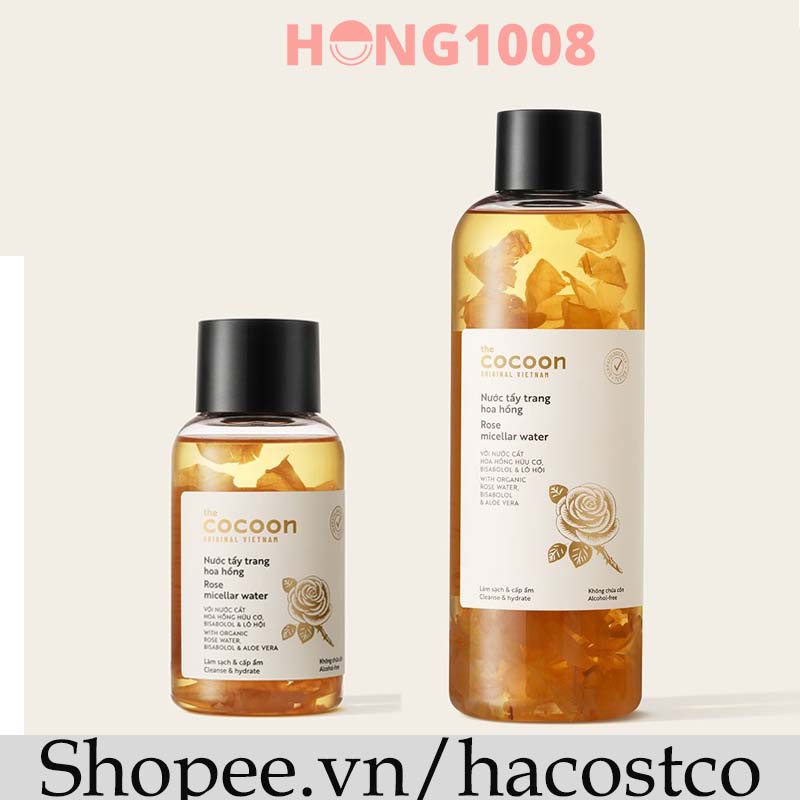 Nước tẩy trang hoa hồng Cocoon 140ml 500ml - Từ Nước Cất Hoa Hồng Hữu Cơ Hong1008