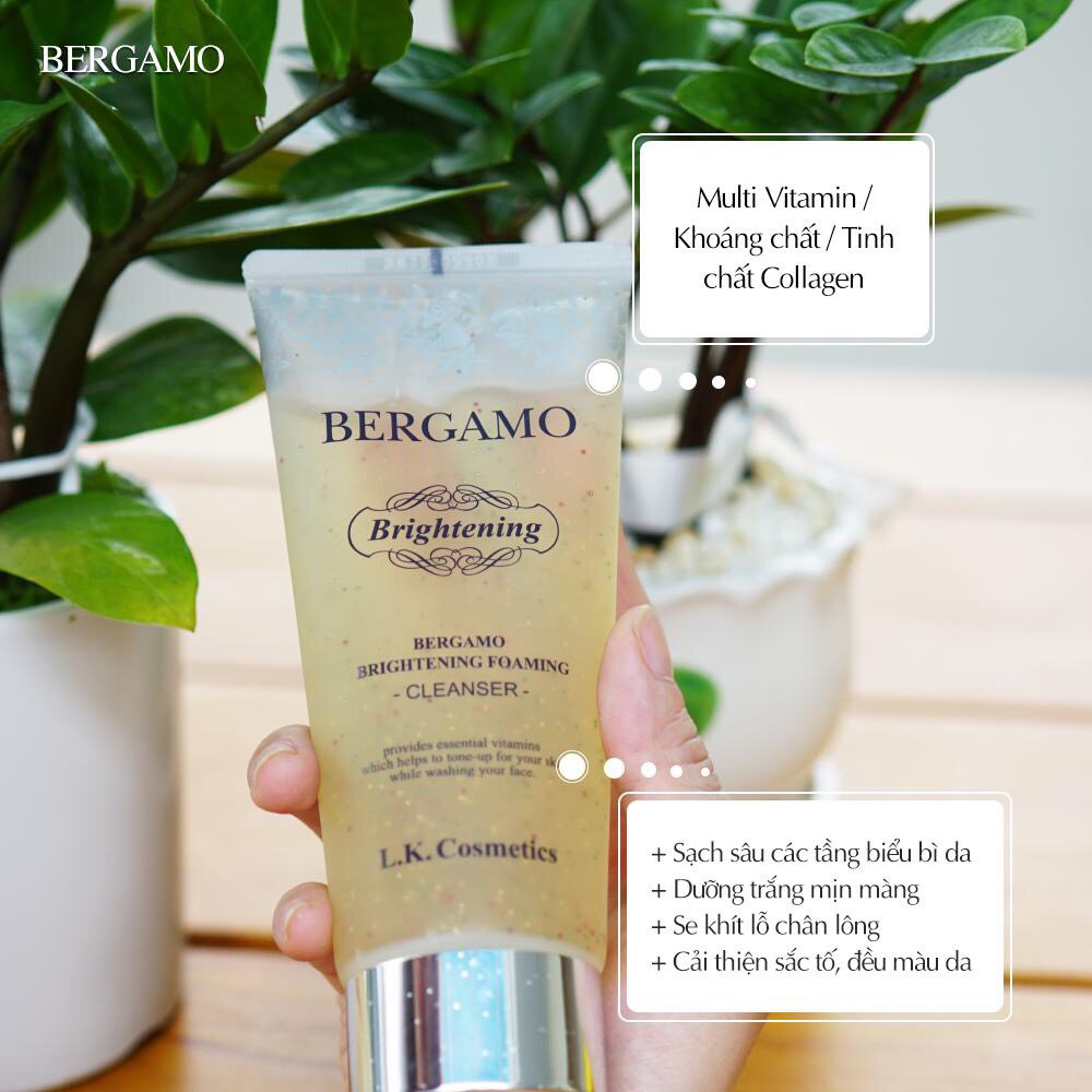 Sữa Rửa Mặt Dưỡng Trắng Bergamo Brightening Foaming Cleanser 150ml