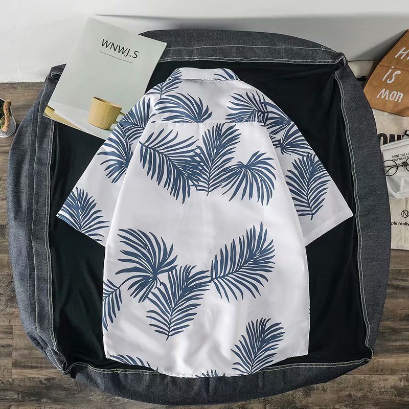 Áo Sơ Mi Tay Ngắn Dáng Rộng In Họa Tiết Lá Phong Phong Cách Hip Hop Thời Trang Mùa Hè Cho Nam Và Nữ Size M-3XL