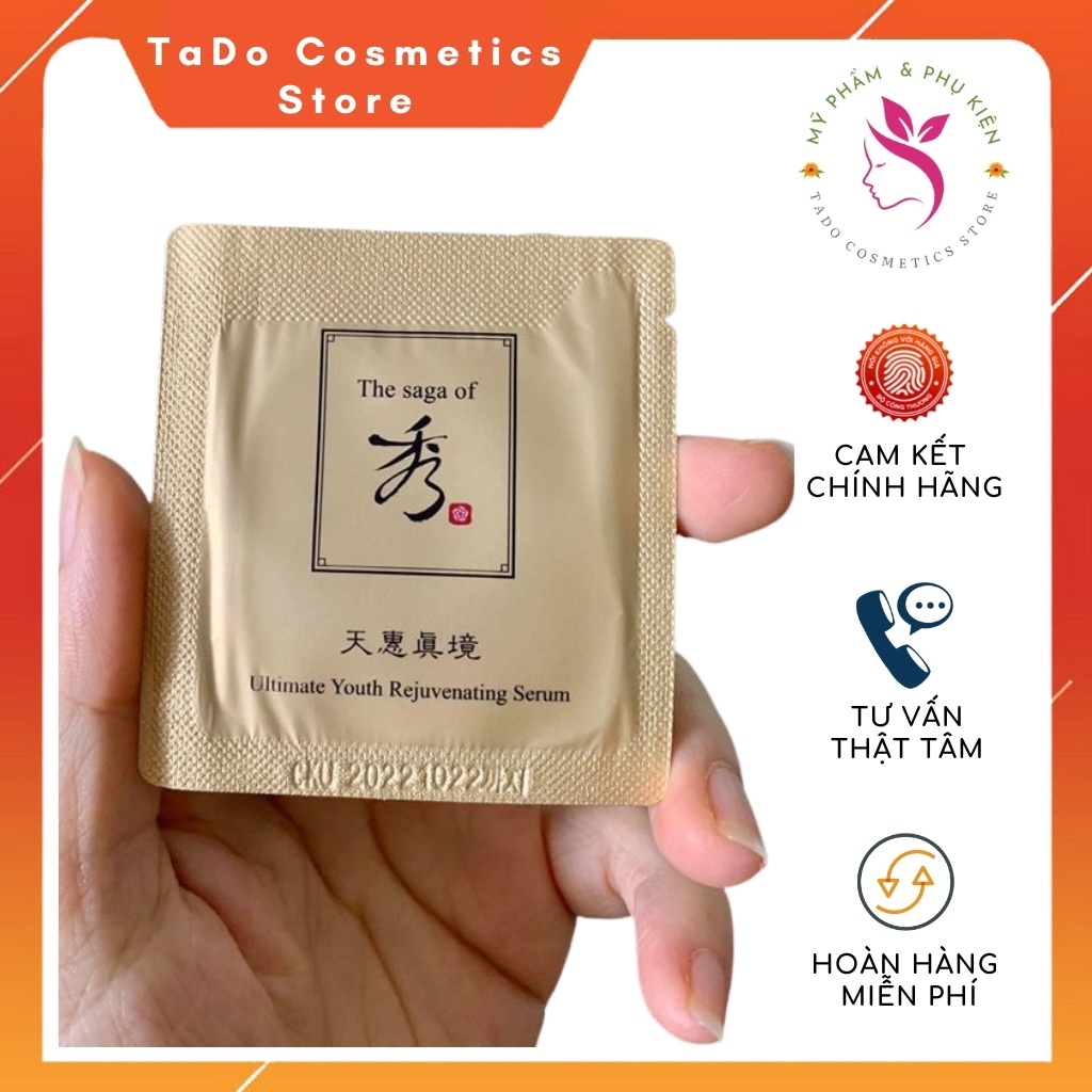Tinh chất serum dưỡng da mặt toàn diện Saga Ultimate Youth 1ml - chống lão hoá mờ thâm nám, giải quyết mọi vấn đề về da