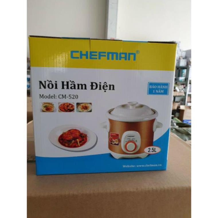 Nồi Hầm Điện, Kho Cá Chefman CM-520 - Nồi Hầm Cháo Đa Năng Dung Tích 2,5 Lít,tiện dụng