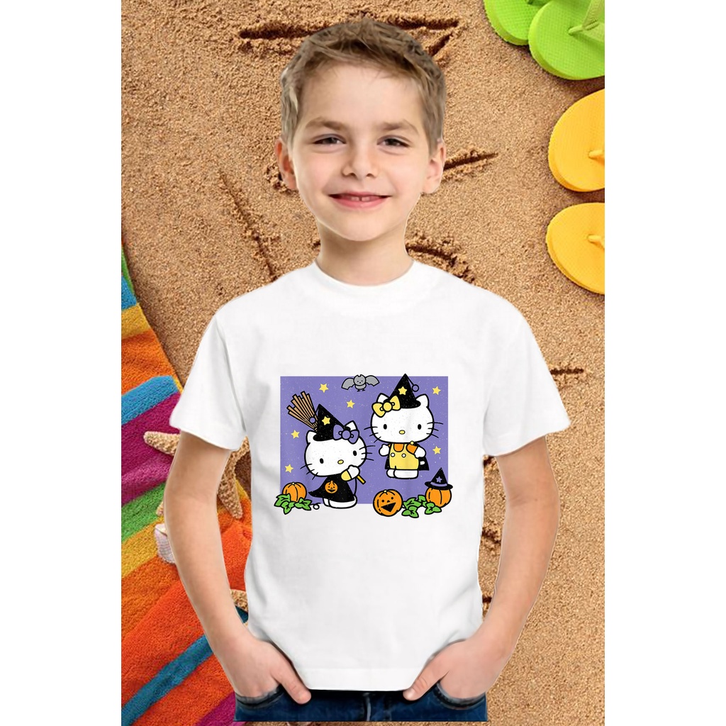 ÁO THUN FORM RỘNG HELLO KITTY IN HÌNH HOẠT HÌNH CÓ 1 KHÔNG 2 VẢI COTTON CÓ ĐỦ SIZE - 465
