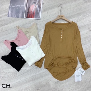 Áo Thun Giấy Dài Tay Cúc ngực