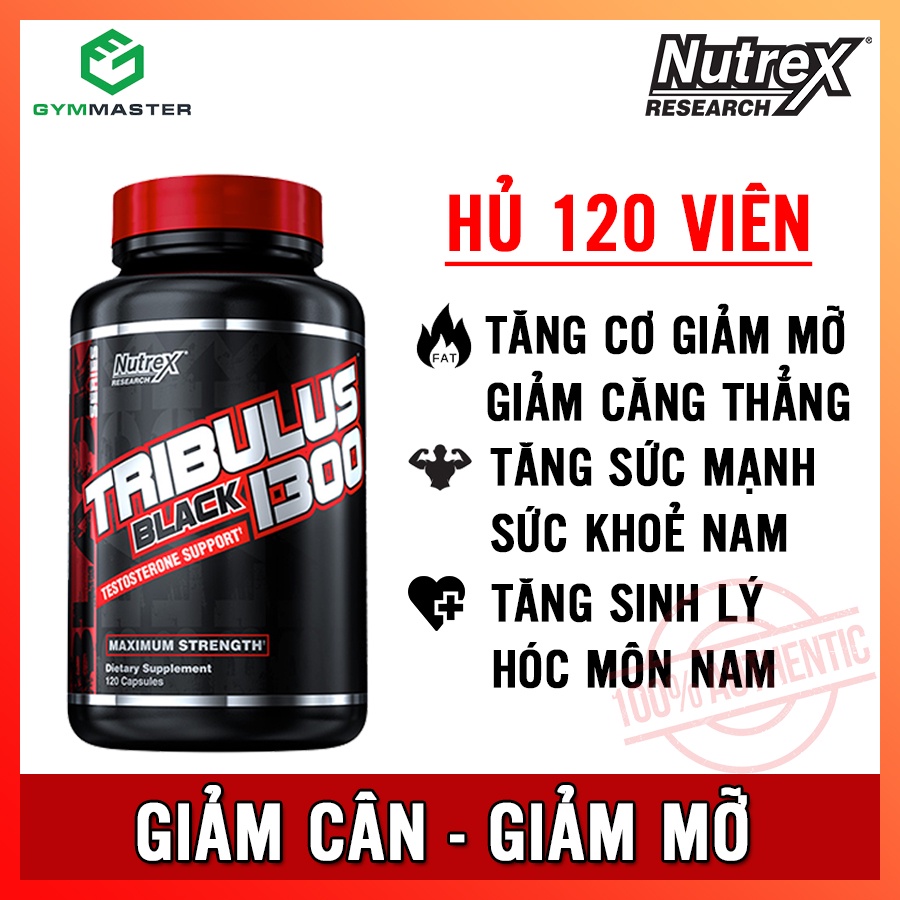 Viên Tăng Sinh Lý , Hóc Môn Nam Giới - Tăng Sức Mạnh, Sức Khoẻ Giúp Tăng Cơ , Giảm Mỡ Nutrex Tribulus Black 120 Viên