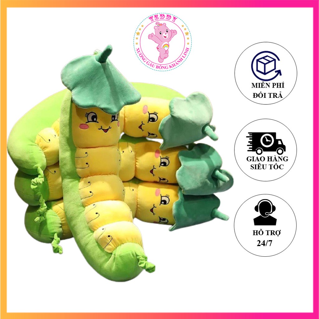 Gấu Bông Sâu Lá Size 45Cm Siêu Xinh Hàng Xuất Siêu Thị Cao Cấp