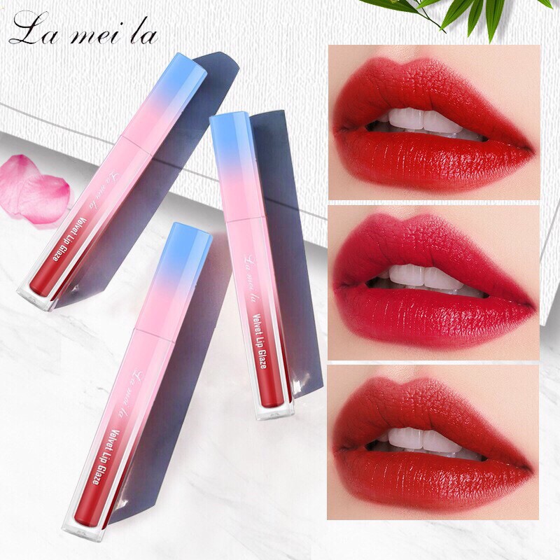 Son Kem Tint Lì Lameila NO1011 Velvet Lips Glaze-Mền mịn dưỡng môi khô