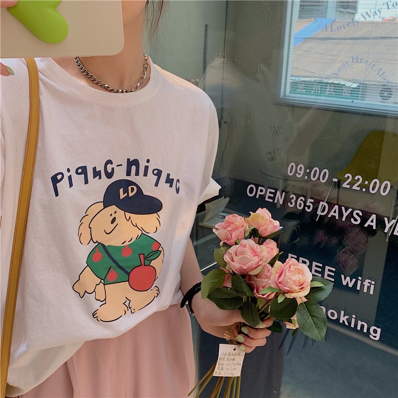 NRVP Áo Thun Cotton Tay Ngắn Cổ Tròn Màu Trơn Thời Trang Dành Cho Nữ