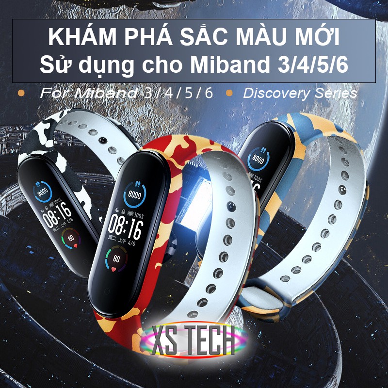 Dây đeo thay thế Xiaomi Miband 3 4 5 6 rằn ri sắc màu mới (camouflage)