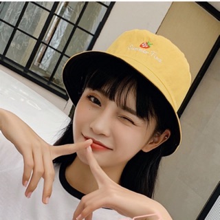 MUA 1 TĂNG 1 Mũ nón bucket 2 màu Smile - Dâu Tây- Vịt Vàng- Tik Tok