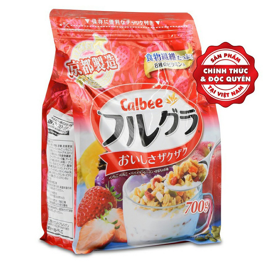 Ngũ cốc Calbee Ăn Kiêng Giảm Cân Nhật Bản mix sữa chua hoa quả trái cây dùng ăn sáng (750G)