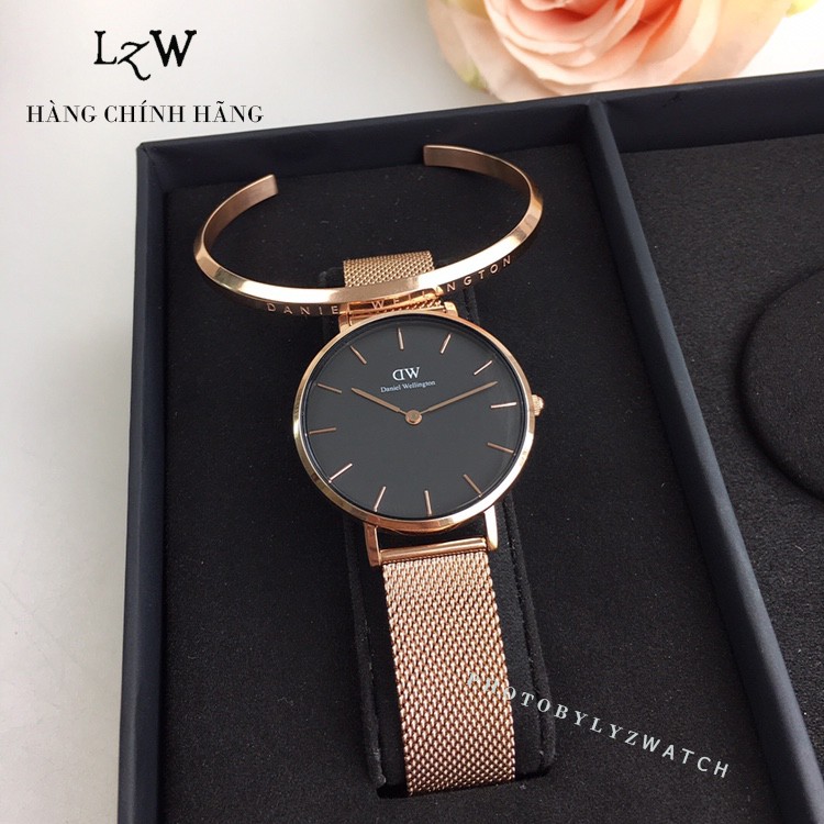 Đồng hồ nữ Daniel Wellington Classic Petite Melrose & vòng tay DW Cuff Chính Hãng - Lyz watch