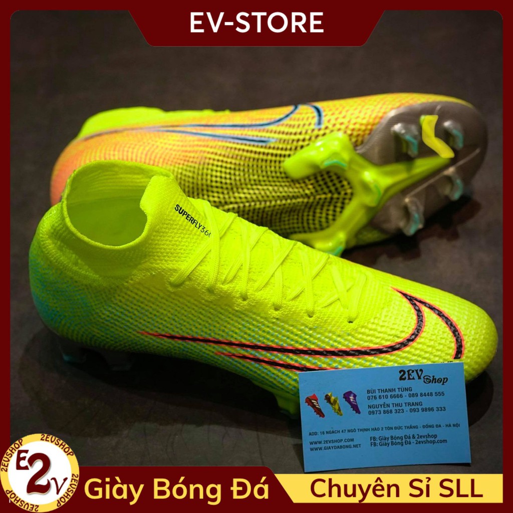 Giày Đá Bóng 𝗙𝗚 𝗡𝗶.𝗸𝗲 𝗠𝗲𝗿𝗰𝘂𝗿𝗶𝗮𝗹 𝗩𝗜𝗜 Xanh Vàng Cao Cổ Đá Bóng Nam Cao Cấp