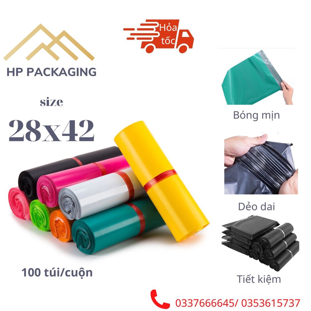 Túi Cod niêm phong đóng hàng dán miệng HP Packaging size 28x42