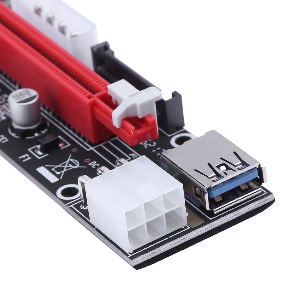 4pin 6pin SATA Power PCI Express 1x to 16X Riser Extender Card for Mining