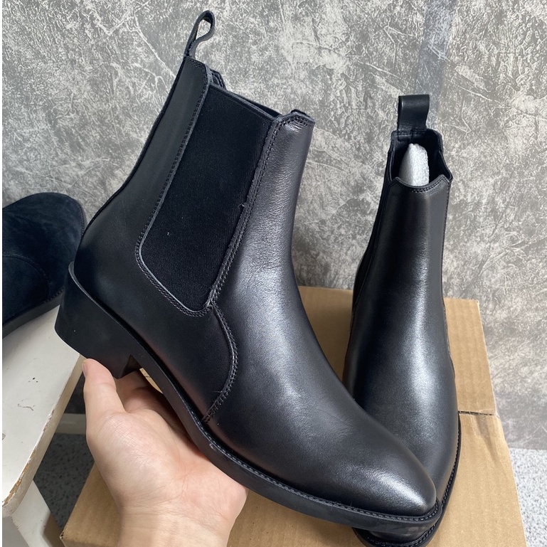 Giày Bốt Nam Kiểu Dáng Cao Cổ Thời Trang, Chelsea Boot Đế Độn Cao 5cm