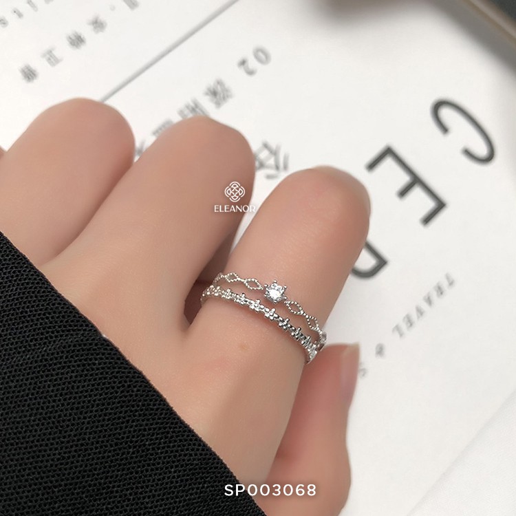 Nhẫn nữ hở bạc 925 Eleanor Accessories thiết kế viền hoa phụ kiện trang sức 5120