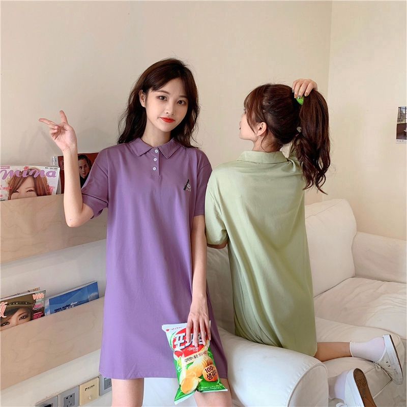 Đầm Thun Polo Ngắn Tay Form Rộng Phong Cách Năng Động Dành Cho Nữ | BigBuy360 - bigbuy360.vn