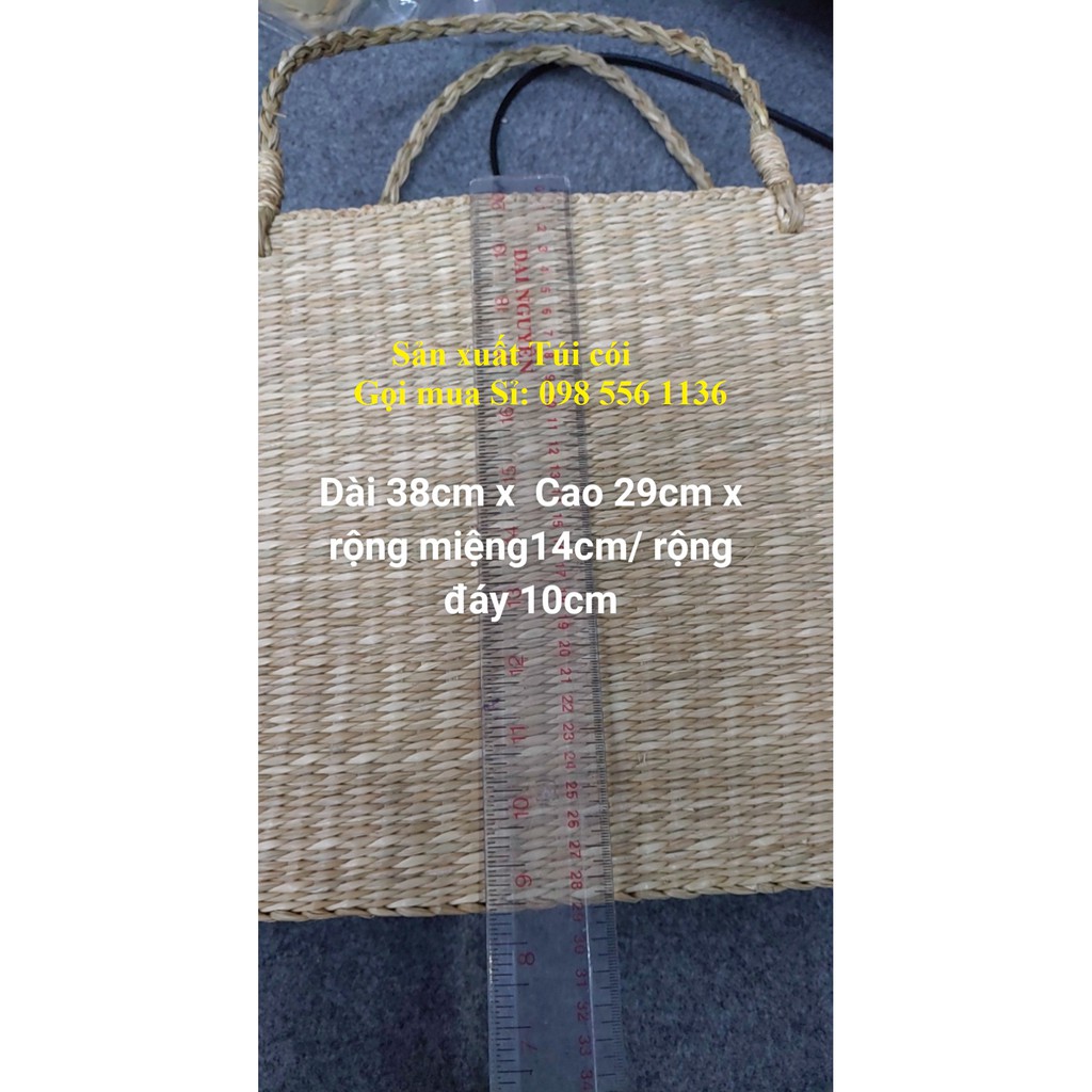Túi cói xách tay đan dày loại to