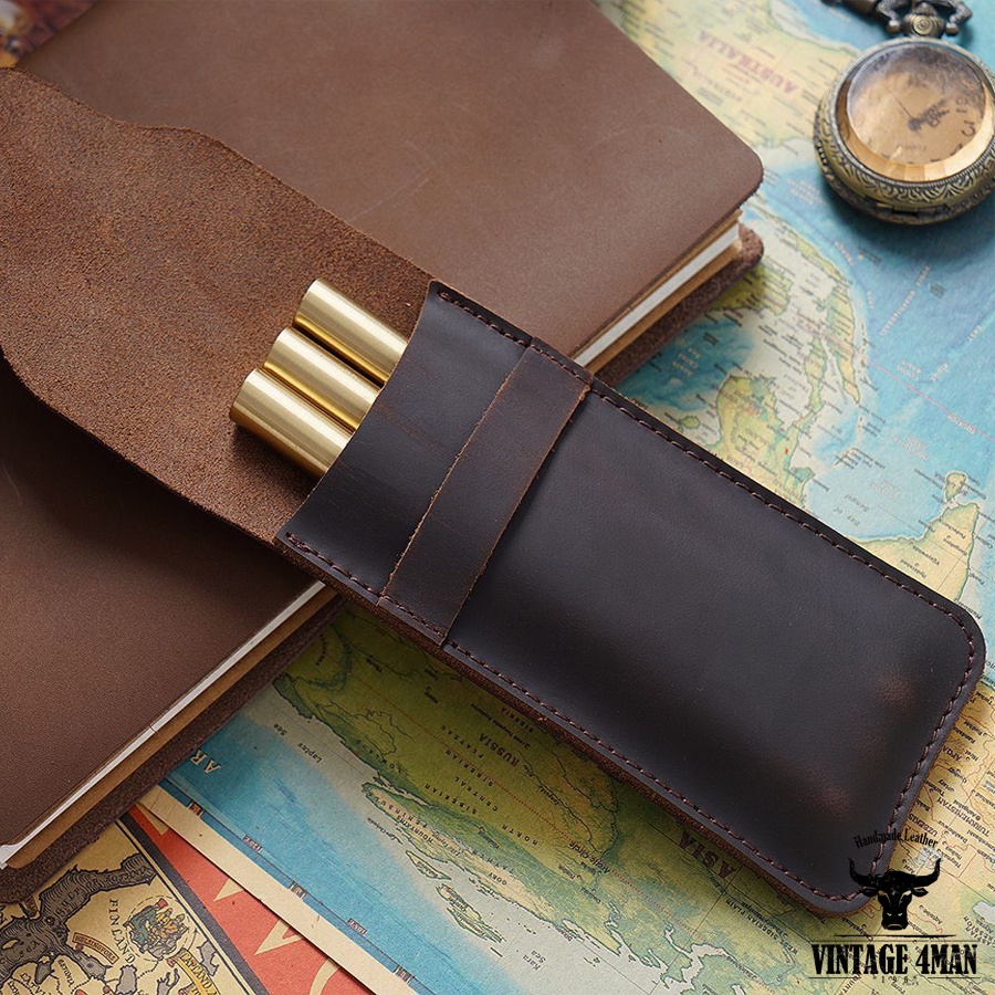 Bao Da Đựng Bút / da bò thật Mã P3