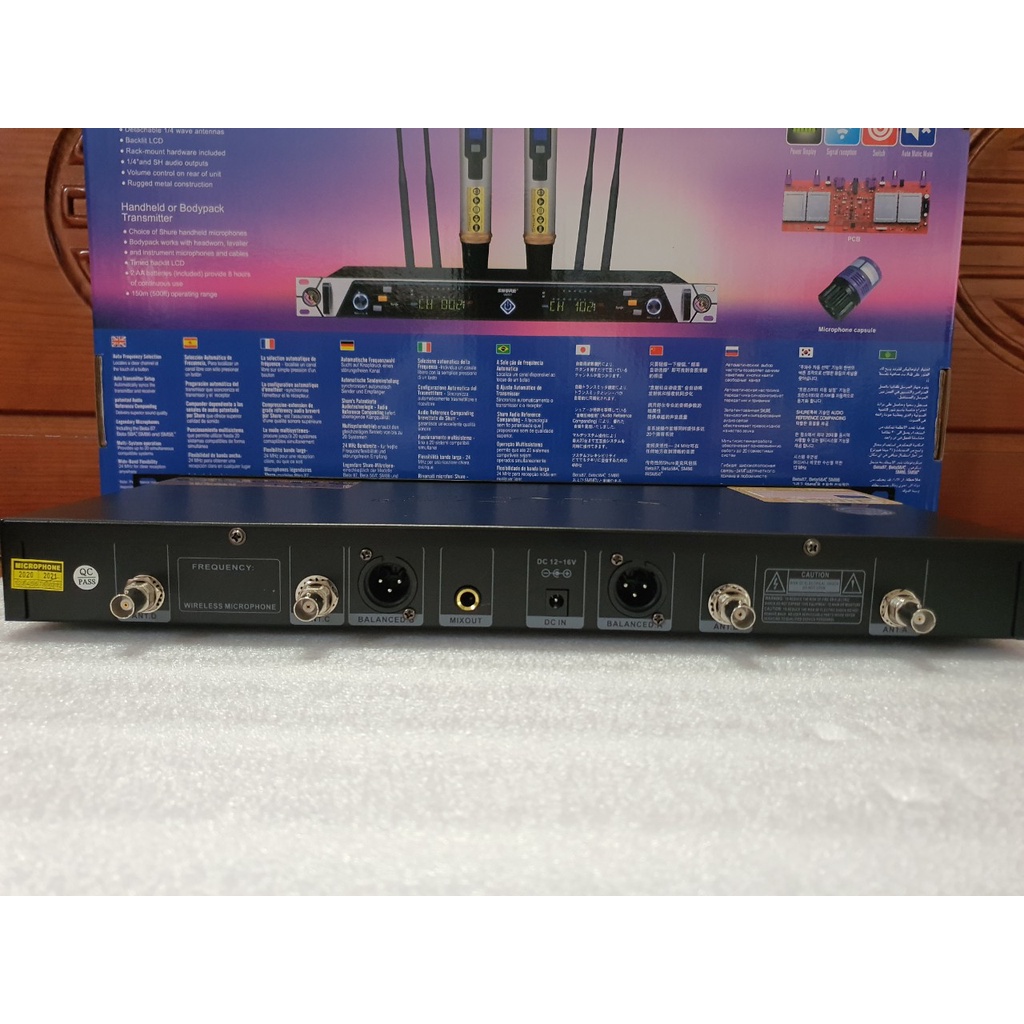 Micro karaoke không dây S.H.U.R.E UGX21 4 anten râu, hàng đẹp loại 1, có tự ngắt