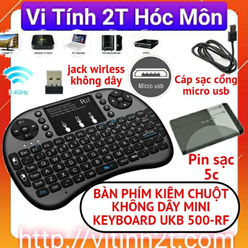 Bàn Phím Kiêm Chuột Wireless Mini key UKB-500-RF ukb 500 ukb500