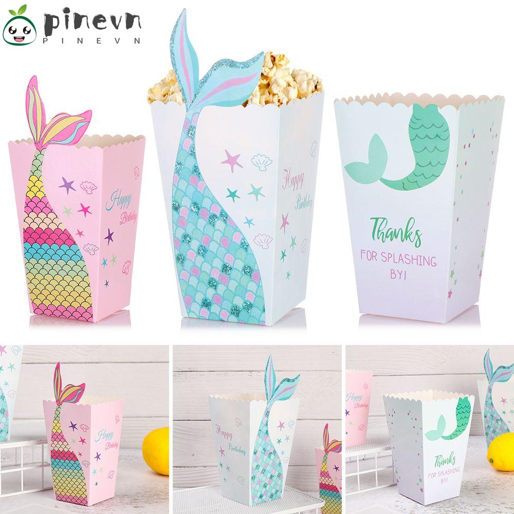 Set 12 Hộp Đựng Bắp Rang Bơ / Bánh Kẹo Nhiều Màu Sắc Trang Trí Tiệc Sinh Nhật