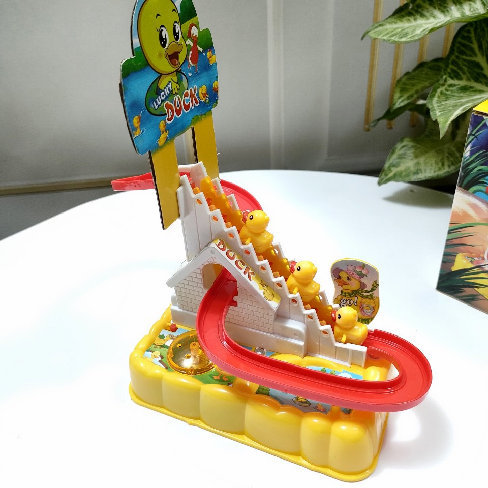 Đồ Chơi Cầu Trượt Vịt Vàng Leo Thang Phát Nhạc Cực Vui Tai Cho Bé Yêu shop home giay