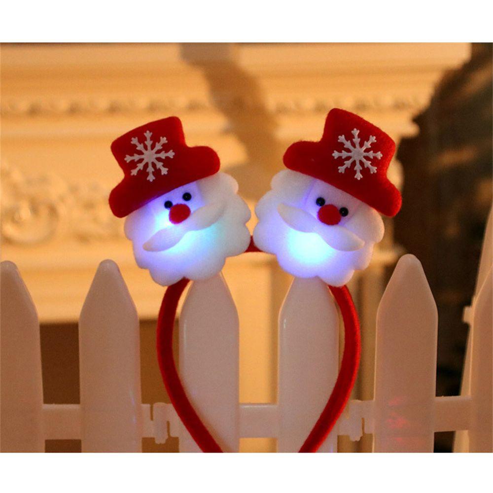 Băng Đô Cài Tóc Hình Ông Già Noel Và Người Tuyết Có Đèn Trang Trí Giáng Sinh