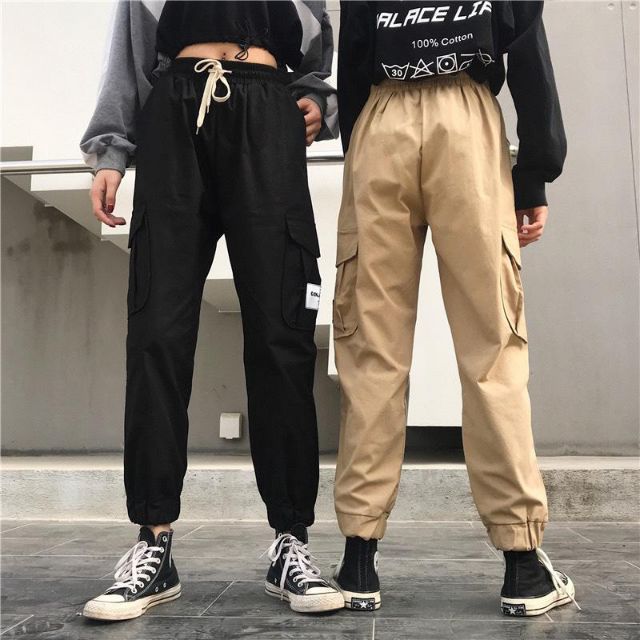 Quần jogger túi hộp logo chất kaki (kèm video hình thật)