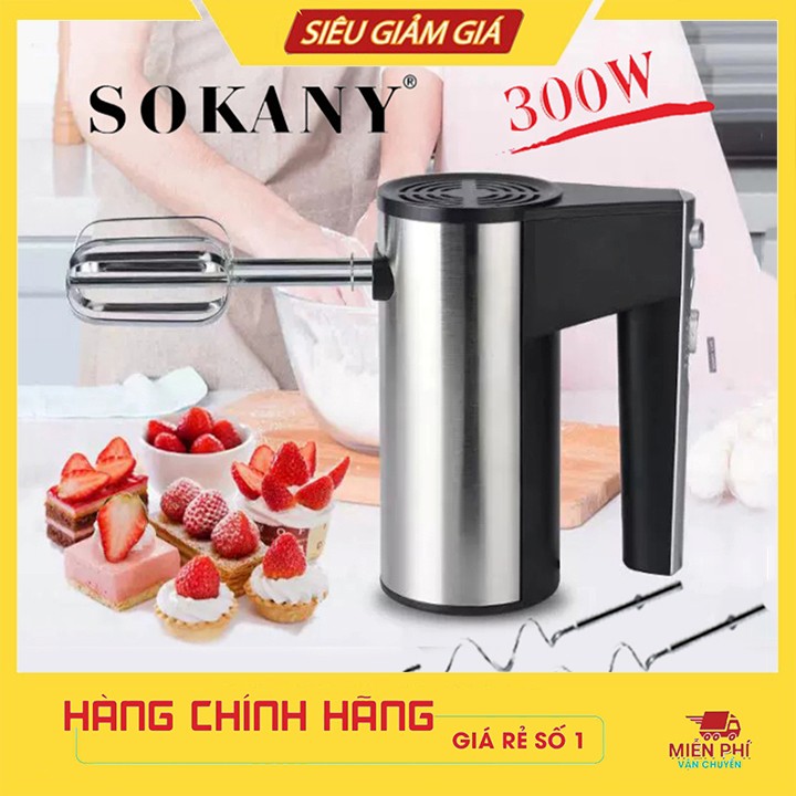 Máy Đánh Trứng Cầm Tay, Máy Trộn Bột Cầm Tay SOKANY 5 Tốc Độ Cực Mạnh - Hoạt Động Êm Ái