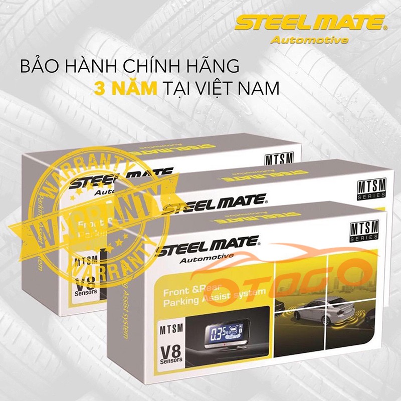 Bộ Cảm Biến Lùi STEELMATE 8 Mắt Chính Hãng MTSM V8 - Bảo Hành 3 Năm