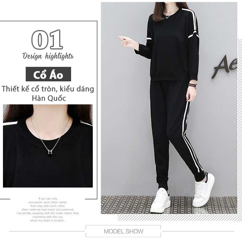 Bộ Quần áo thu đông nam nữ 💖FREESHIP💖 dáng thể dục thể thao hàn quốc đẹp bao gồm áo khoác hoodie và quần jogger