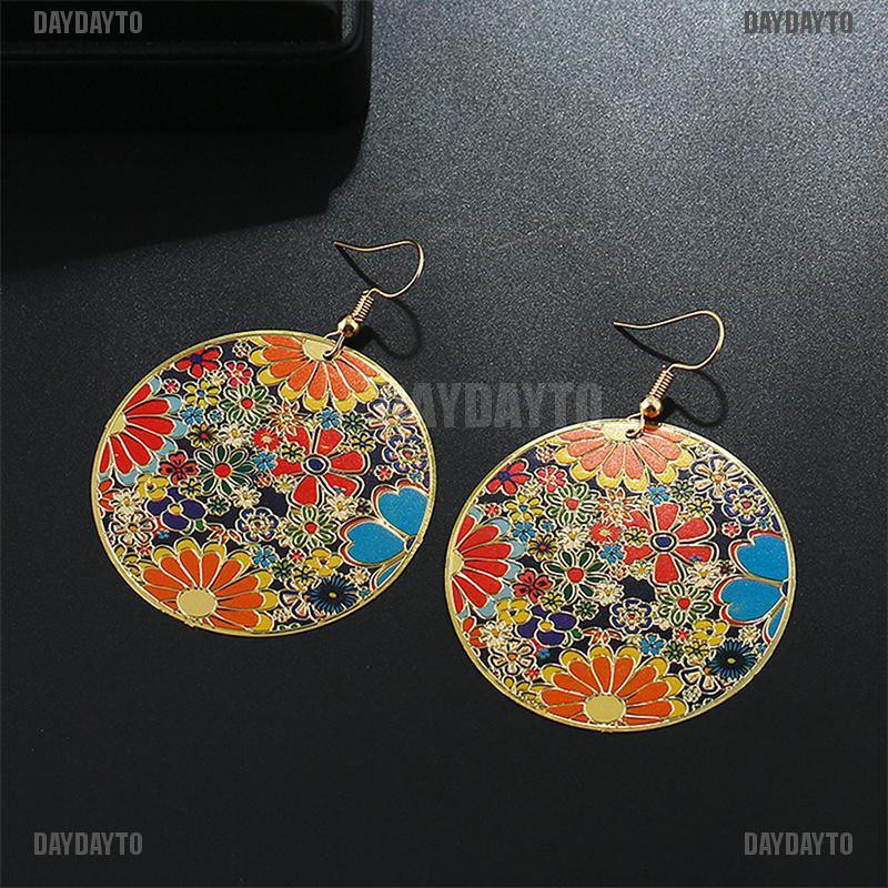 Bông Tai Tròn Nhiều Màu Phong Cách Boho Cổ Điển Cho Nữ