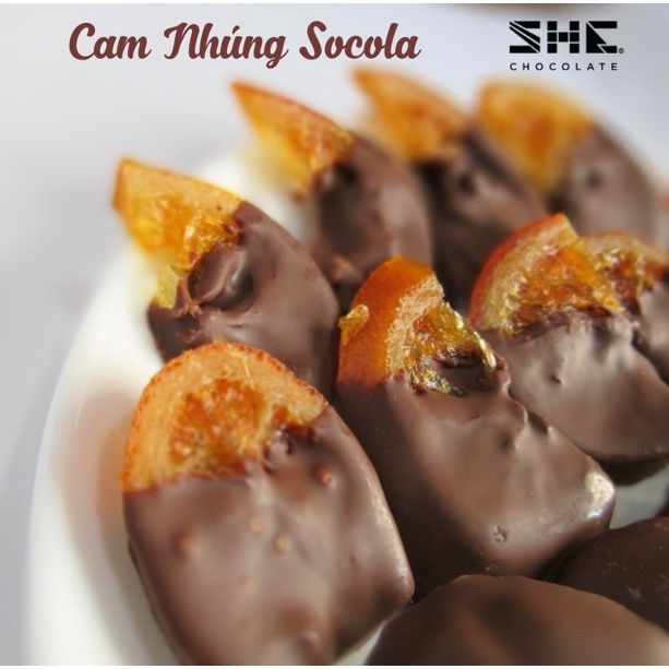 [Giá dùng thử] Cam nhúng Socola - Hủ pet 100g - SHE Chocolate - Hương vị mới lạ, tốt cho sức khỏe, đặc biệt làm quà tặng