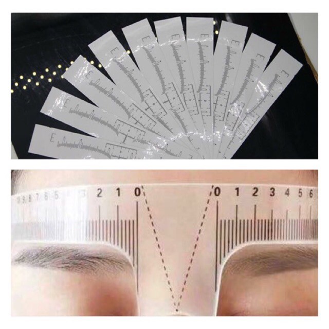 Thước nhựa - Thước giấy dán đo định hình mày /Dcpx Minh Minh SG