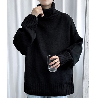 Áo len nam cổ cao form rộng, Áo len nam form rộng trơn cao cấp thời trang ulzzang hàn quốc