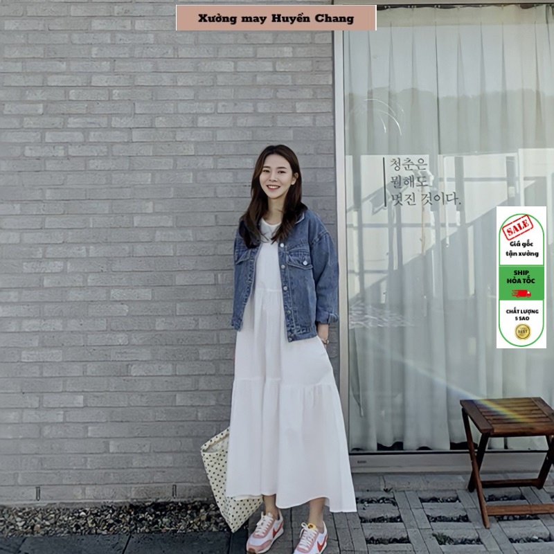 Đầm nữ , Đầm suông dáng dài form rộng kiểu dáng Hàn