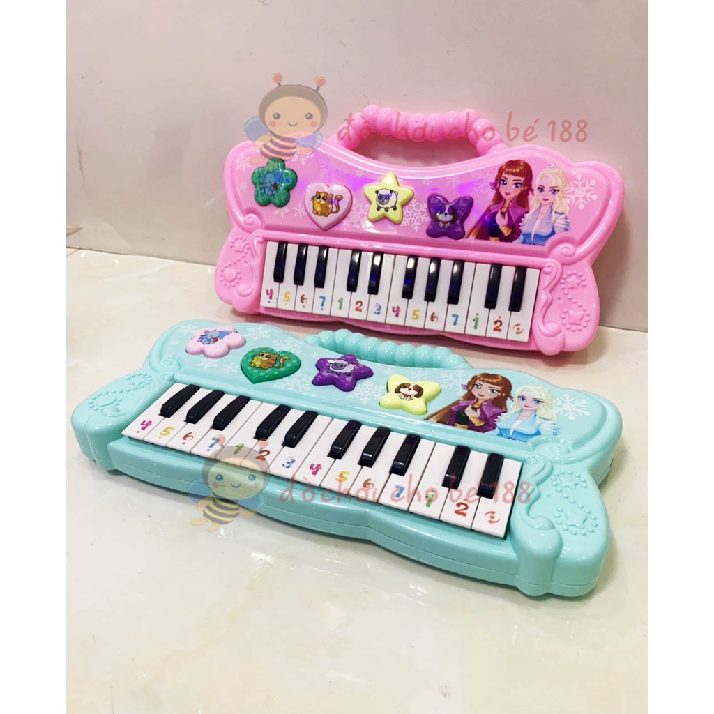 Đồ Chơi Đàn Piano Phát Nhạc hát karaoke Cho Bé  Phát Sáng elsa pony